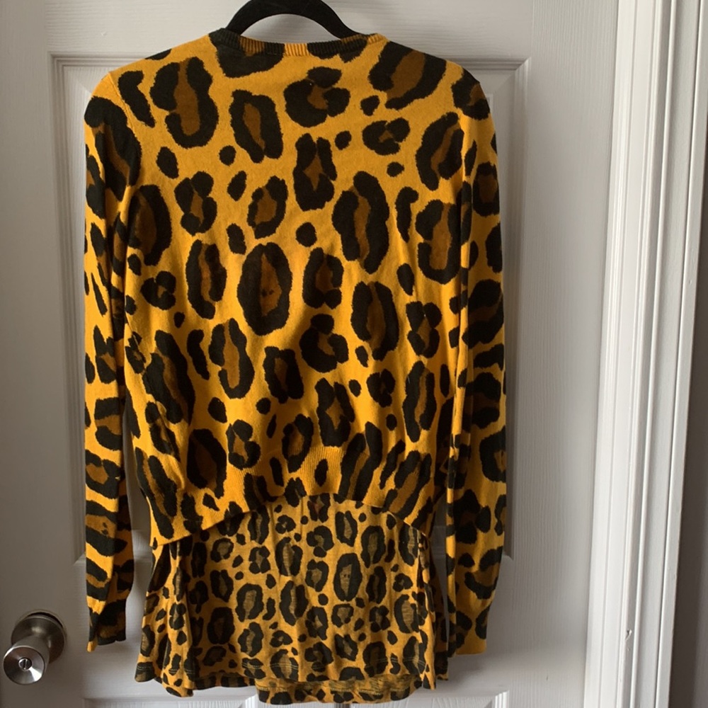 Dress- 2 piece leopard print outfit. A sleeveless dress with a sweater. - Picture 3 of 4